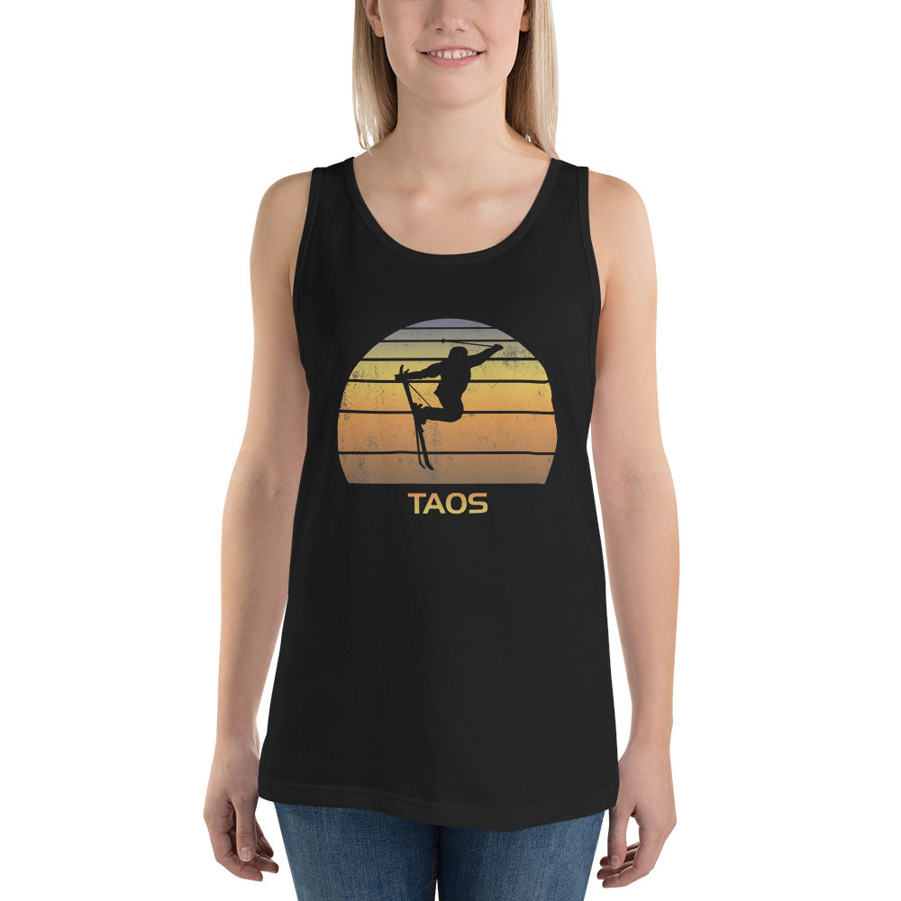 Cool Retro Taos New Mexico Skiing Ski Fan Unisex Tank Top