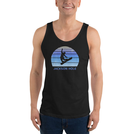 Retro Jackson Hole Wyoming Snowboarding Fan Unisex Tank Top