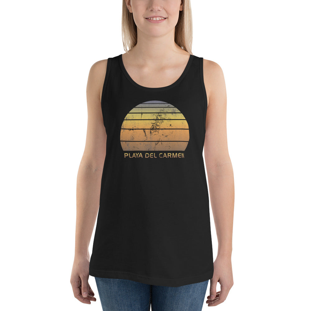 Retro Playa Del Carmen Mexico Mexican Beach Vacation Souvenir Unisex Tank Top