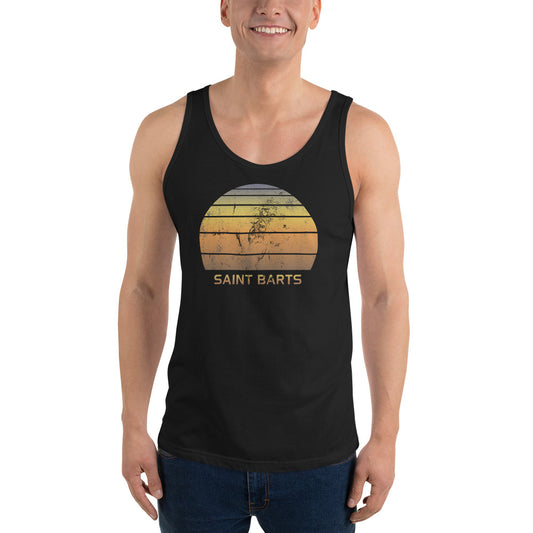 Retro Saint Barts Beach Vacation Souvenir Unisex Tank Top