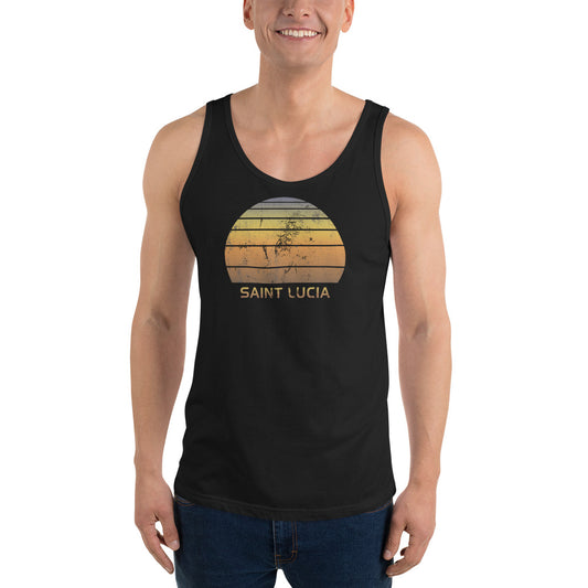 Retro Saint Lucia  Beach Vacation Souvenir Unisex Tank Top