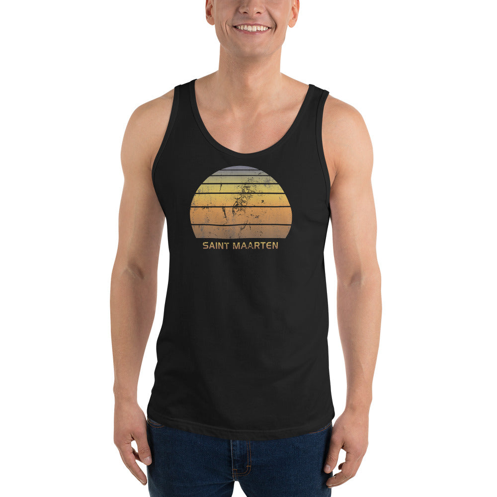 Retro Saint Maarten  Beach Vacation Souvenir Unisex Tank Top