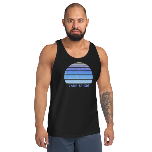 Retro Lake Tahoe California Ski Skiing Fan Unisex Tank Top