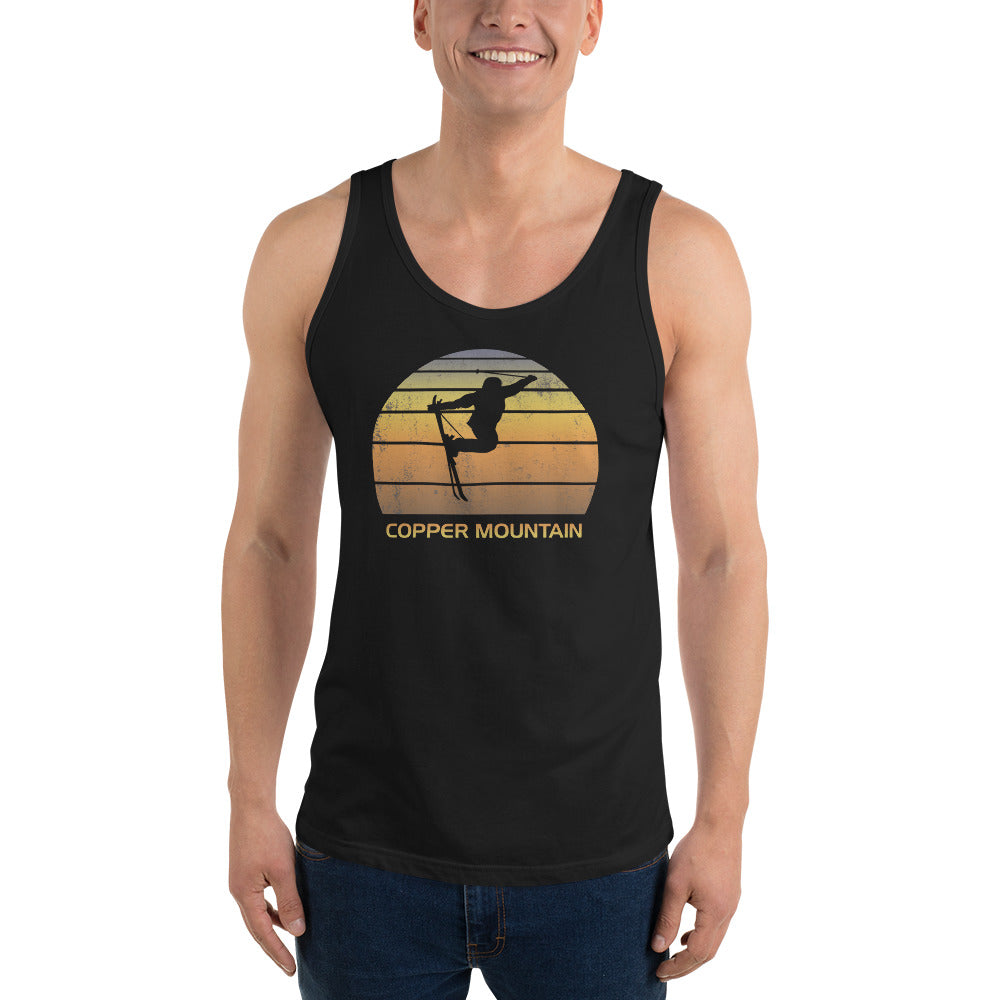 Cool Retro Copper Mountain Colorado Skiing Ski Fan Unisex Tank Top