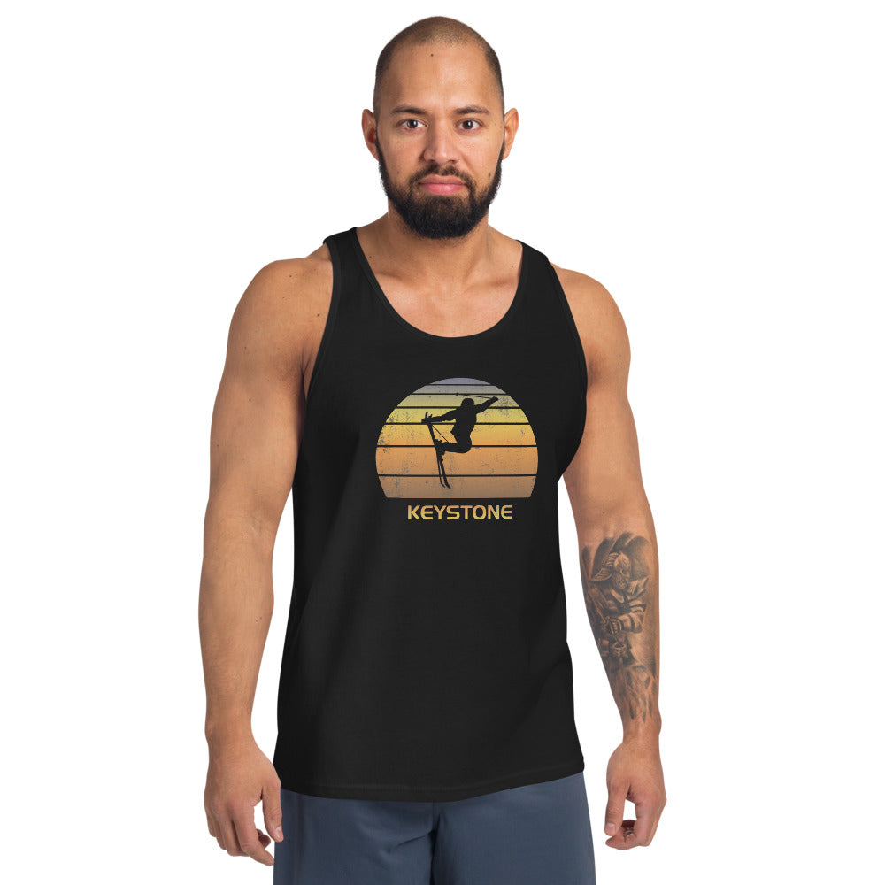 Cool Retro Keystone Colorado Skiing Ski Fan Unisex Tank Top