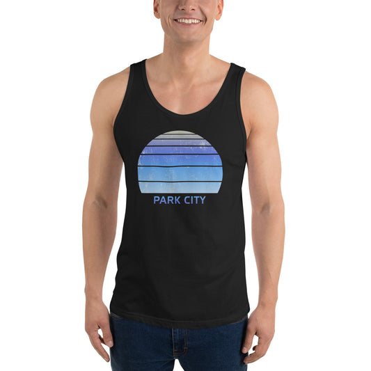 Retro Park City Utah Ski Skiing Fan Unisex Tank Top