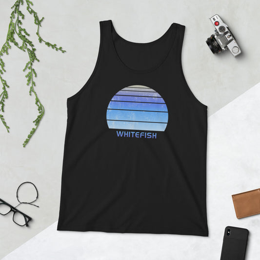 Retro Whitefish Montana Ski Skiing Fan Unisex Tank Top