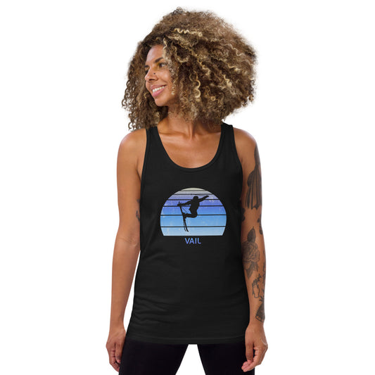 Retro Vail Colorado Skiing Fan Unisex Tank Top