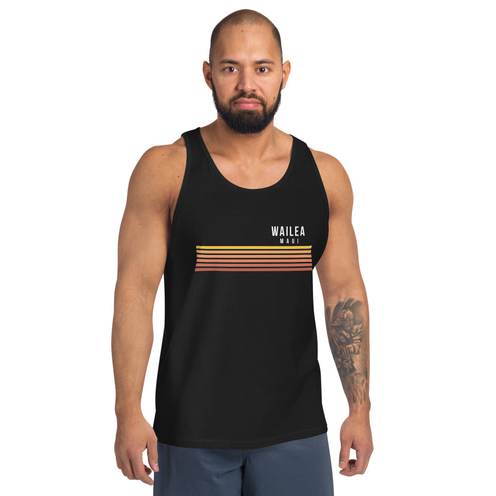 Retro Wailea Maui Hawaii Vacation Stripes Unisex Tank Top