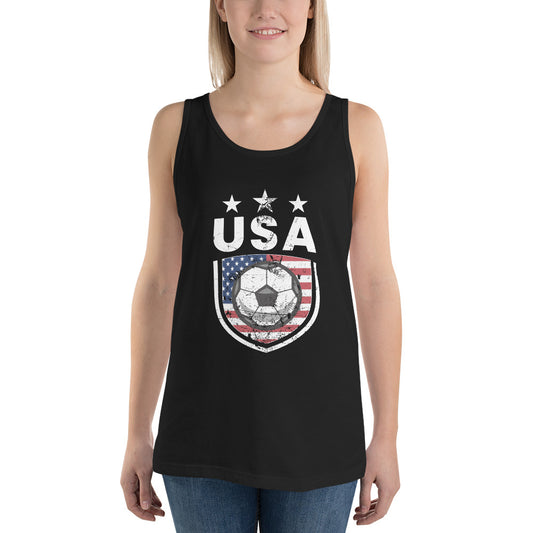 Retro USA Soccer Team Football Fan Country American Flag Unisex Tank Top