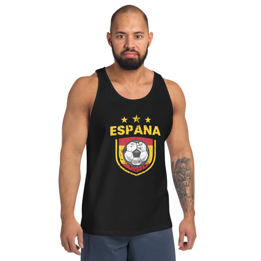 Retro Spain Soccer Team Football Fan Country Espana Spanish Flag Unisex Tank Top