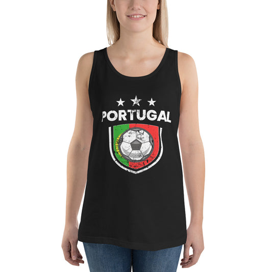 Retro Portugal Soccer Team Football Fan Country Portuguese Flag Unisex Tank Top