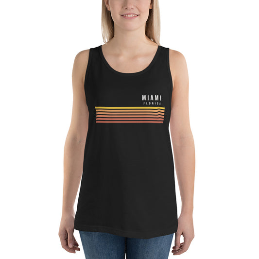 Retro Miami Florida Vacation Stripes Unisex Tank Top