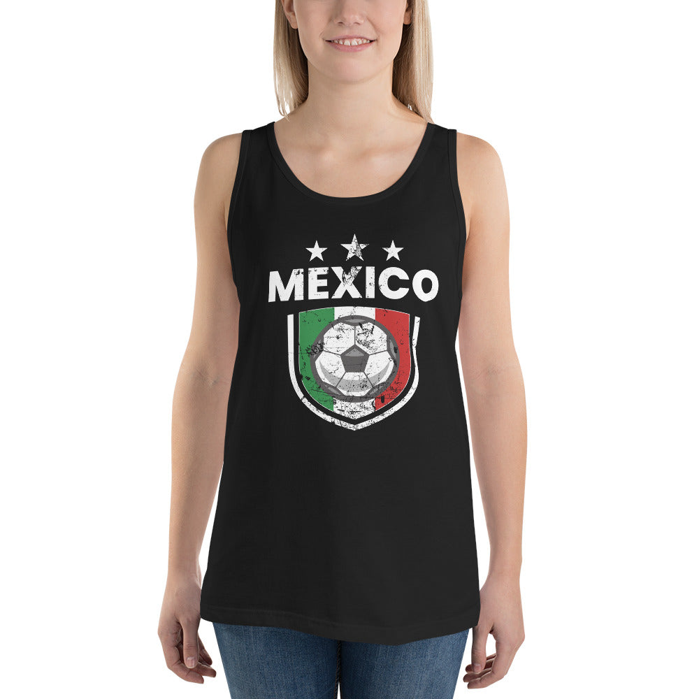 Retro Mexico Soccer Team Football Fan Country Mexican Flag Unisex Tank Top