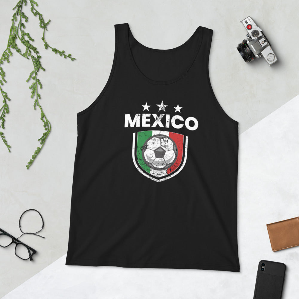 Retro Mexico Soccer Team Football Fan Country Mexican Flag Unisex Tank Top