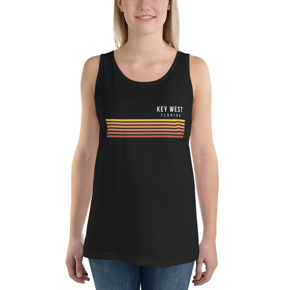 Retro Key West Florida Vacation Stripes Unisex Tank Top