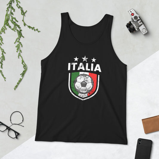 Retro Italy Soccer Team Football Fan Country Italia Italian Flag Unisex Tank Top
