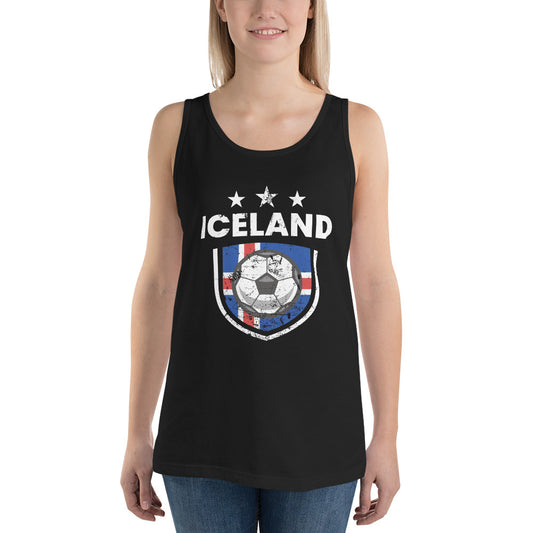 Retro Iceland Soccer Team Football Fan Country Icelandic Flag Unisex Tank Top