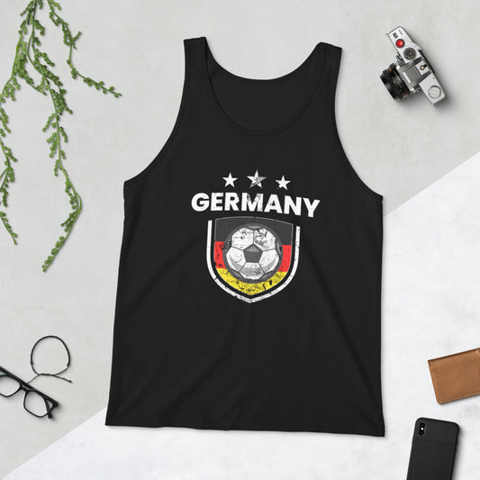 Retro Germany Soccer Team Football Fan Country Deutschland German Flag Unisex Tank Top