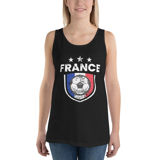 Retro France Soccer Team Football Fan Country French Flag Unisex Tank Top