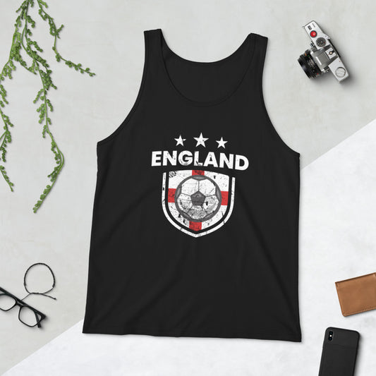 Retro England Soccer Team Football Fan English Flag Unisex Tank Top