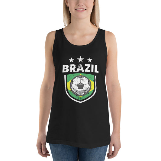 Retro Brazil Soccer Team Football Fan Country Brasil Brazilian Unisex Tank Top