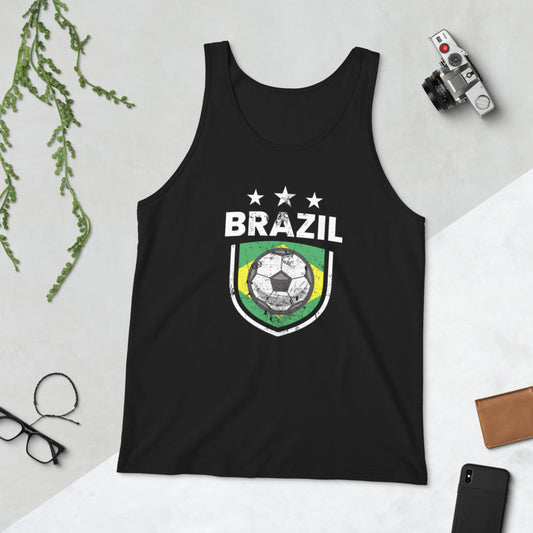 Retro Brazil Soccer Team Football Fan Country Brasil Brazilian  Unisex Tank Top