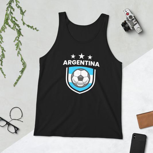 Retro Argentina Soccer Team Football Fan Country Argentinian Flag Unisex Tank Top