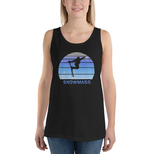 Retro Snowmass Colorado Skiing Fan Unisex Tank Top