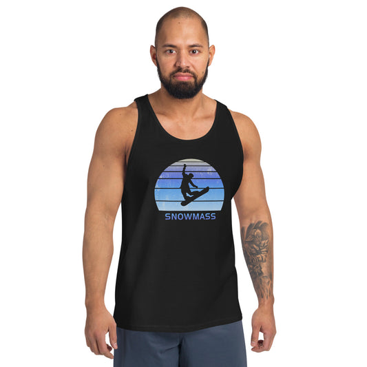 Retro Snowmass Colorado Snowboarding Fan Unisex Tank Top