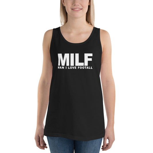 Funny MILF Football Fan Joke Quote Wordplay Unisex Tank Top