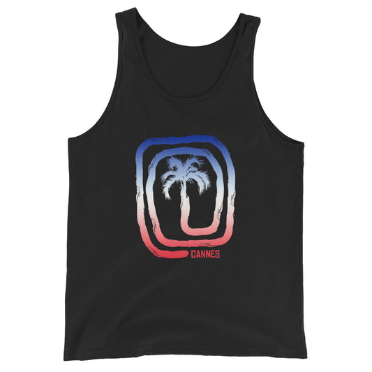 Cool Cannes France Flag Beach Palm Tree Vacation Souvenir Unisex Tank Top
