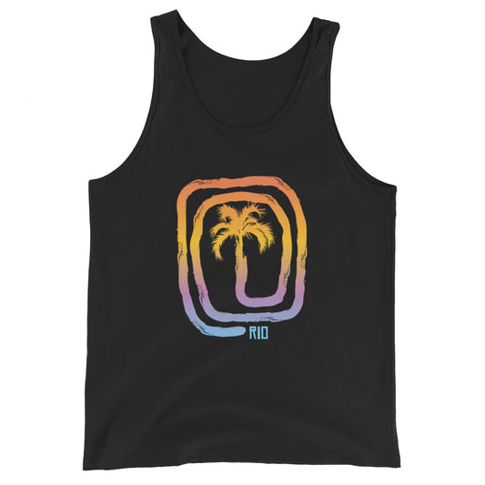Cool Rio De Janeiro Brazil Beach Palm Tree Vacation Souvenir Unisex Tank Top