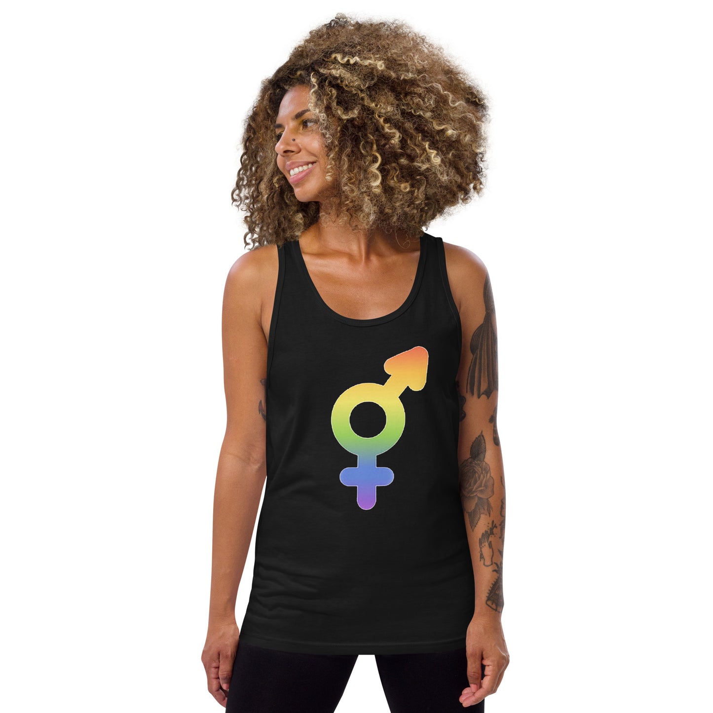 Transgender Symbol Pride LGBTQ Rainbow Unisex Tank Top