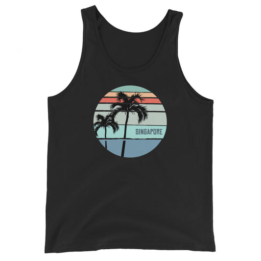 Cool Singapore Palm Tree Vacation Souvenir Unisex Tank Top