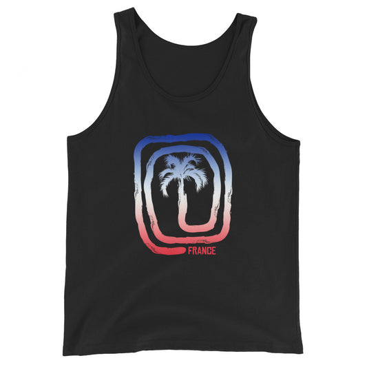 Cool France flag Beach Palm Tree Vacation Souvenir Unisex Tank Top