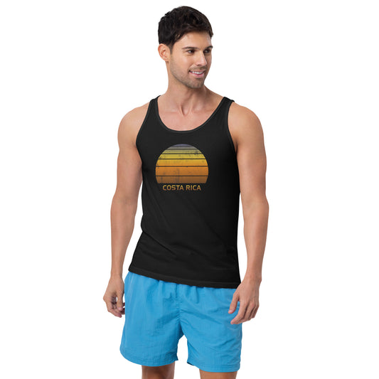 Retro Costa Rica Sunset Vacation Souvenir Vintage Sunrise Unisex Tank Top
