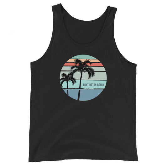 Cool Huntington Beach California Palm Tree Vacation Souvenir Unisex Tank Top