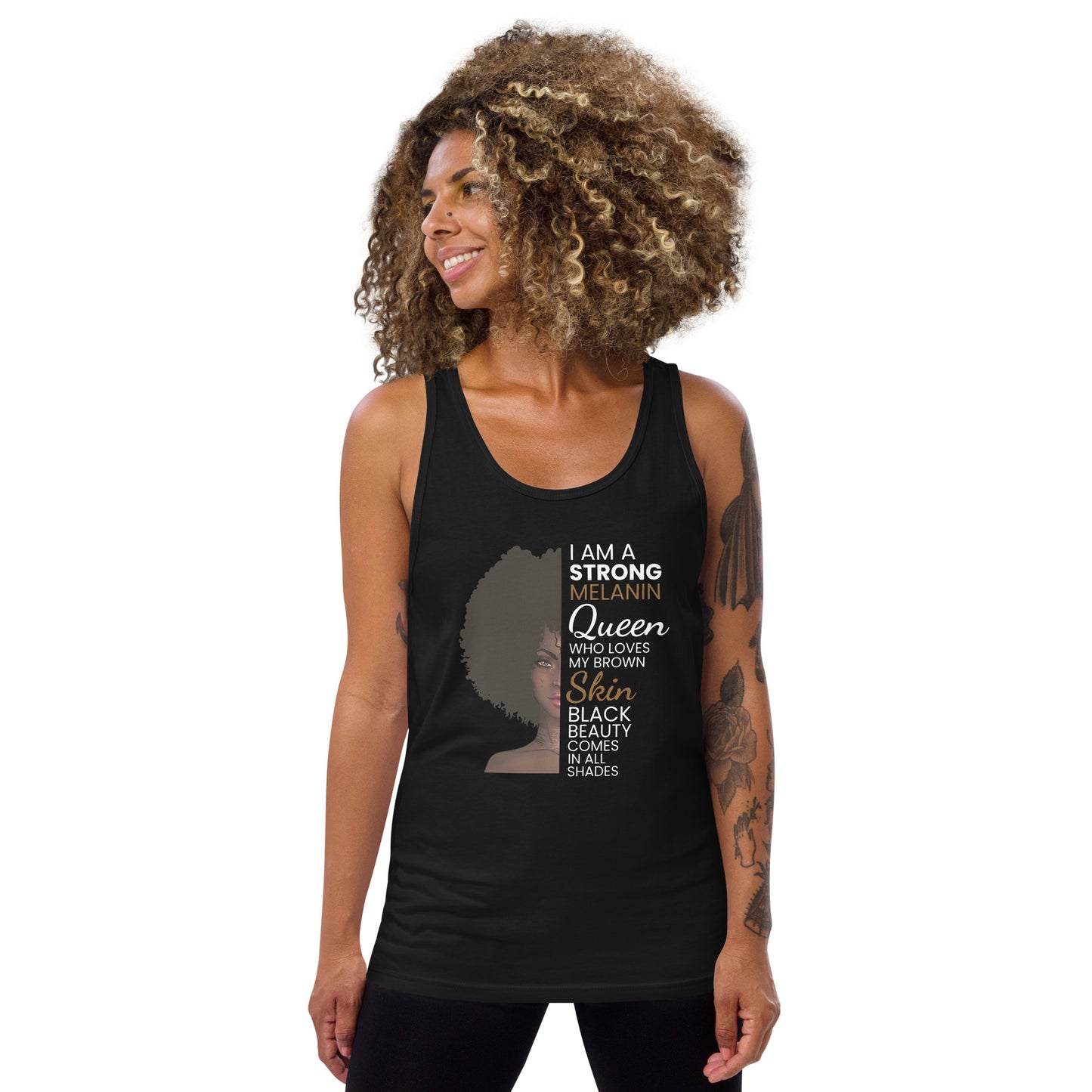 African American Women Pride Quote Black Unisex Tank Top