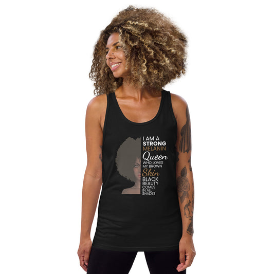 African American Women Pride Quote Black Unisex Tank Top