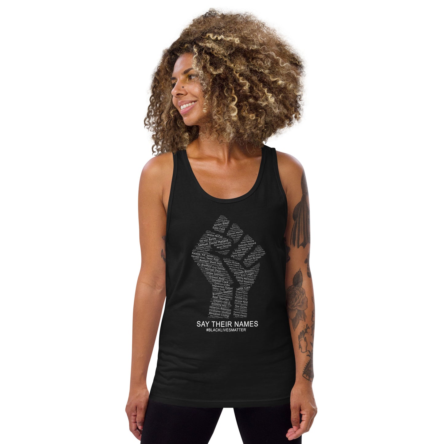 Say Their Names Black Lives Matter African American BLM Protest Unisex Tank Top