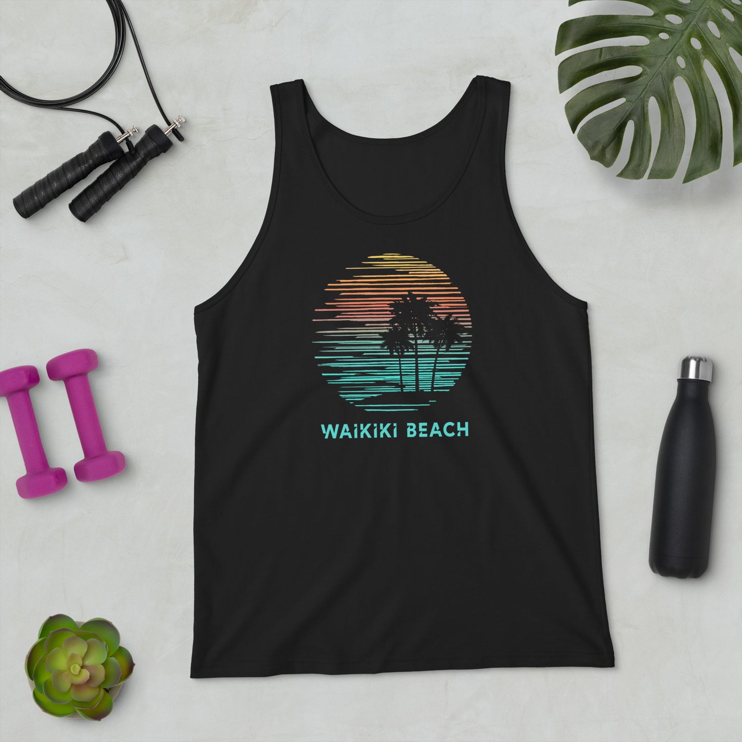 Waikiki Beach Oahu Hawaii Hawaiian Vacation Souvenir Unisex Tank Top