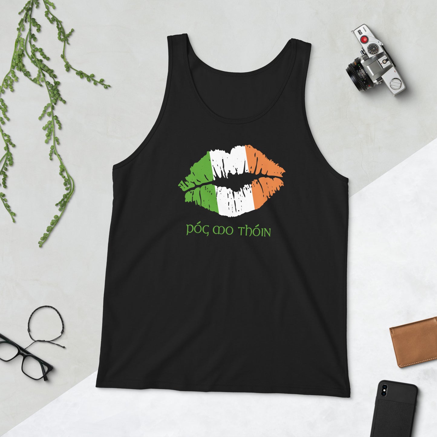 Pog Mo Thoin Funny St. Patrick's Day Ireland Flag Unisex Tank Top