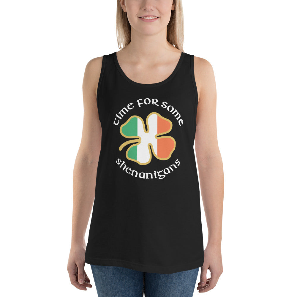 Funny Time For Some Shenanigans Irish Flag St. Patrick's Day Unisex Tank Top