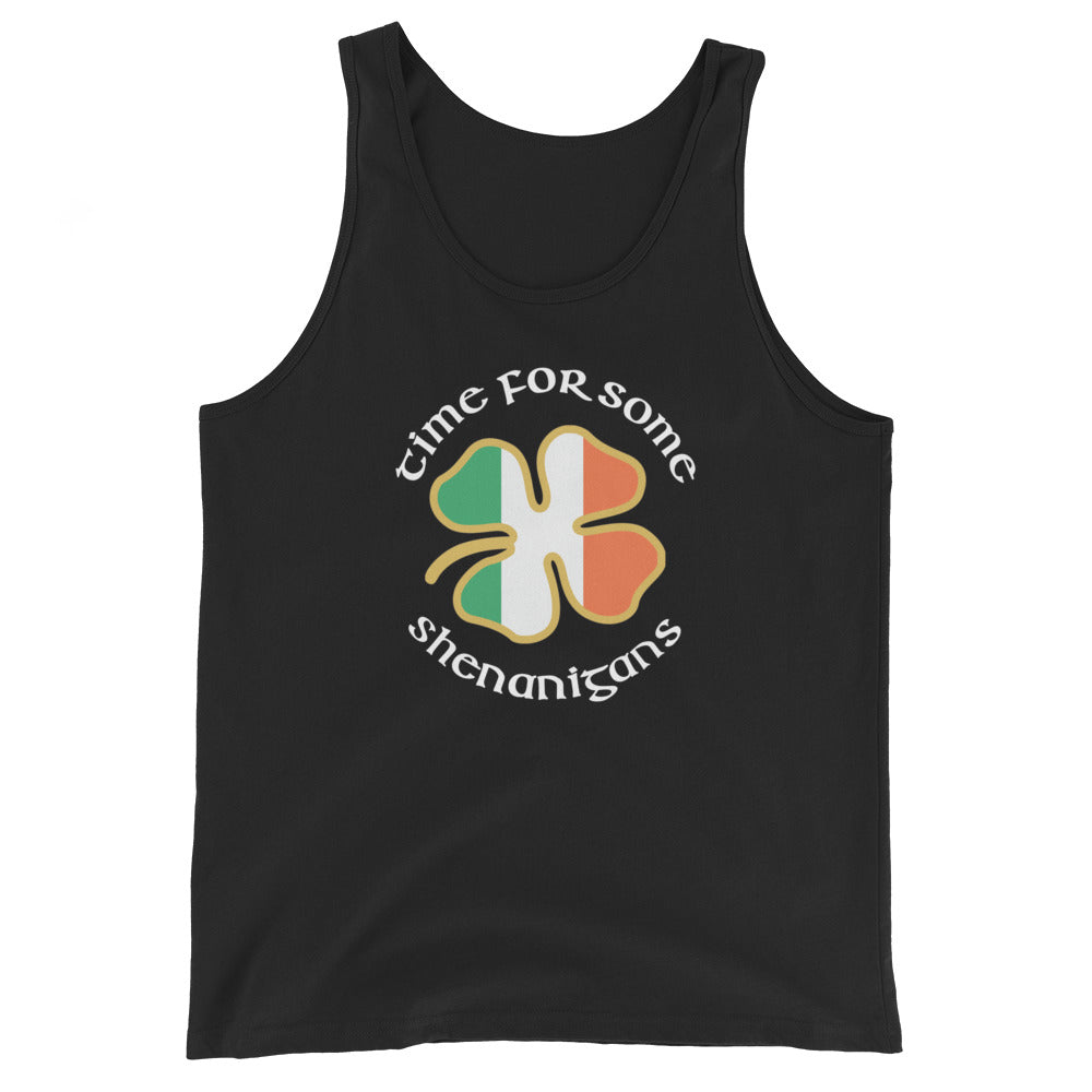 Funny Time For Some Shenanigans Irish Flag St. Patrick's Day Unisex Tank Top