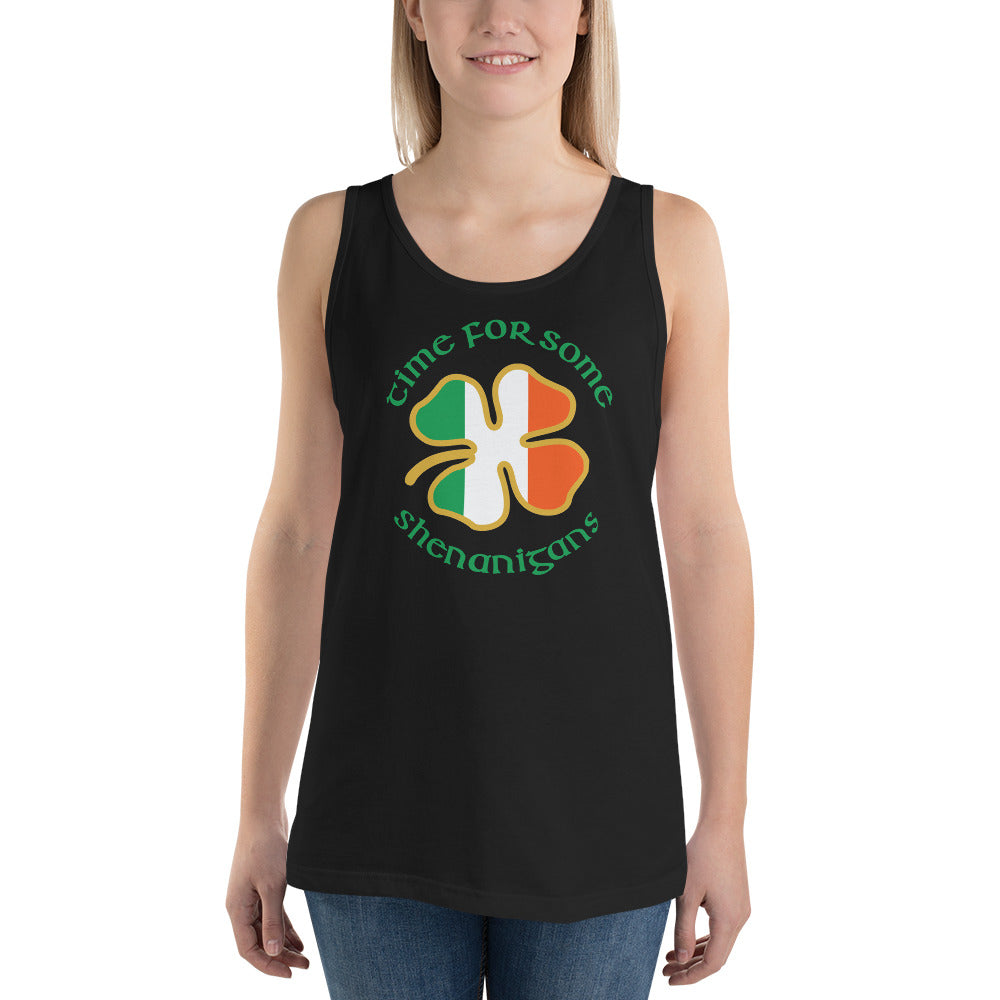 Funny Time For Some Shenanigans Irish Flag St. Patrick's Day Unisex Tank Top