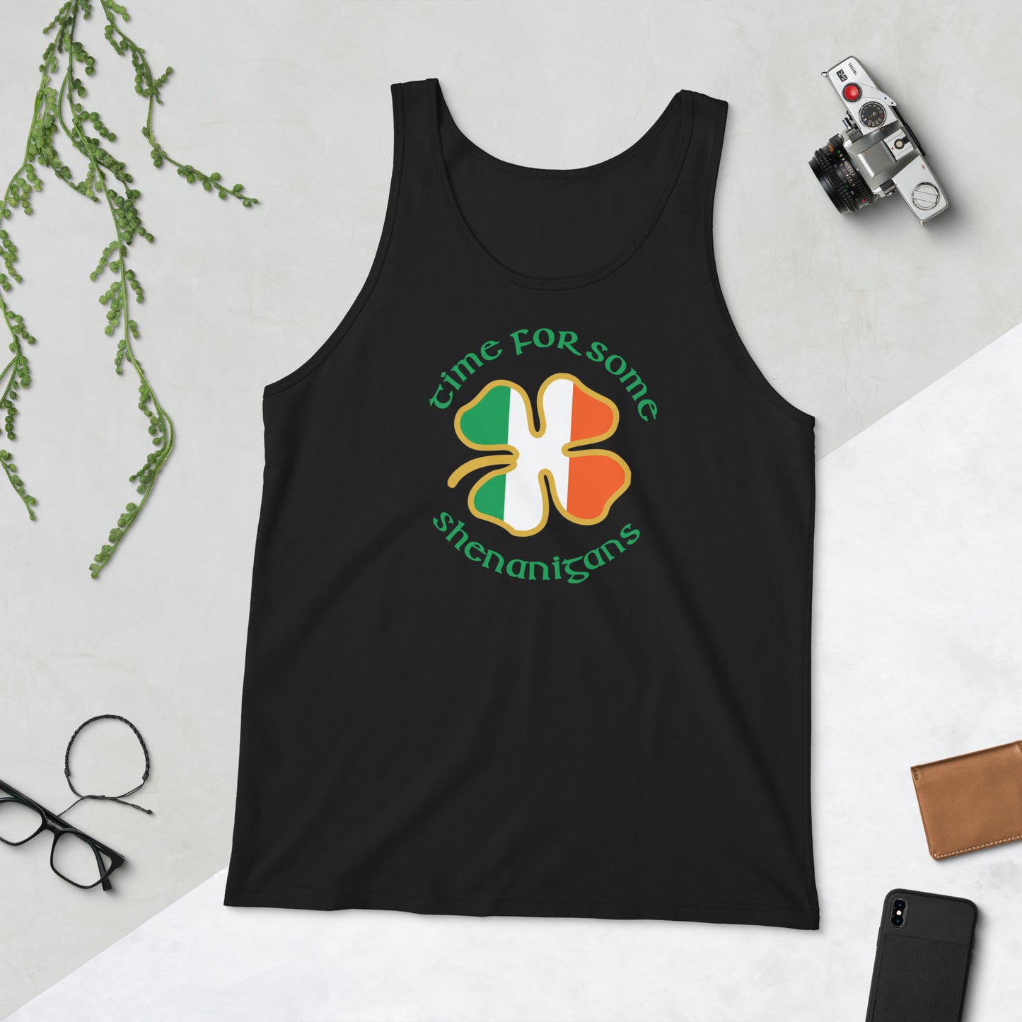 Funny Time For Some Shenanigans Irish Flag St. Patrick's Day Unisex Tank Top