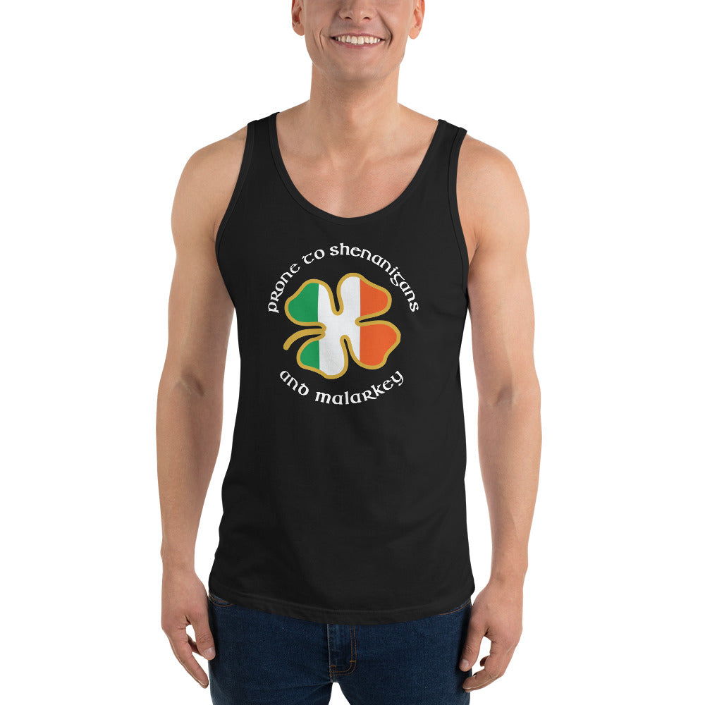 Funny Prone To Shenanigans & Malarkey Irish Flag St. Patrick's Day Unisex Tank Top