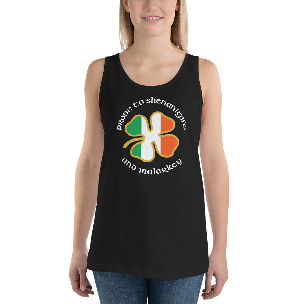 Funny Prone To Shenanigans & Malarkey Irish Flag St. Patrick's Day Unisex Tank Top