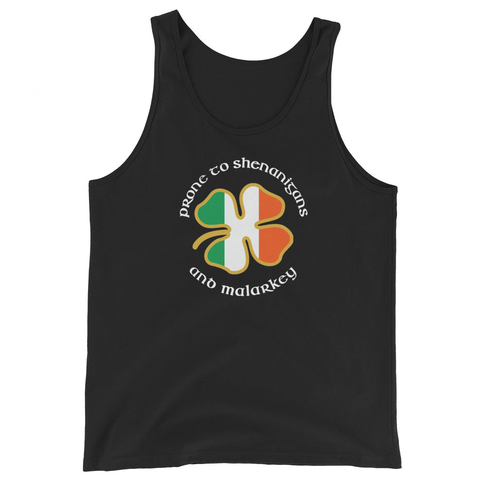 Funny Prone To Shenanigans & Malarkey Irish Flag St. Patrick's Day Unisex Tank Top